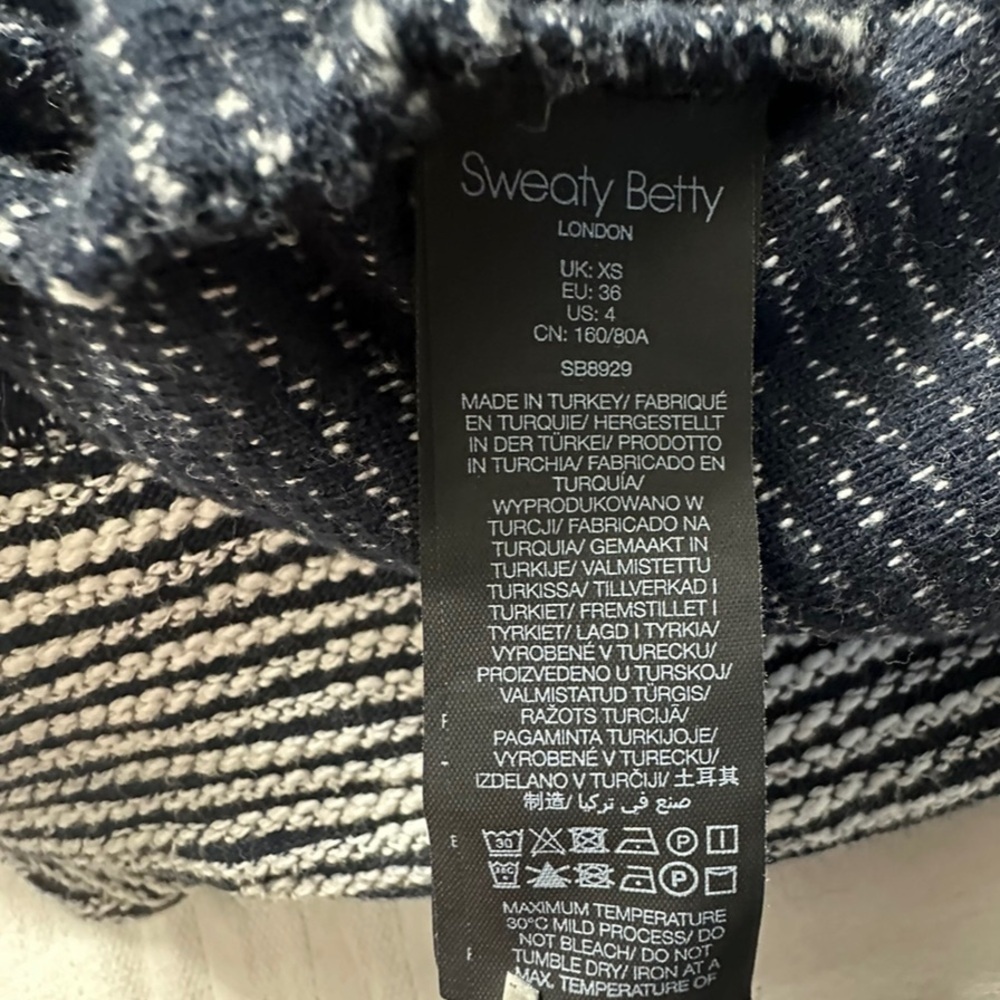 Sweaty Betty | Women’s Black & White Rest Up Half Zip Pullover Sweater ~ Size 4 - Picture 6 of 7
